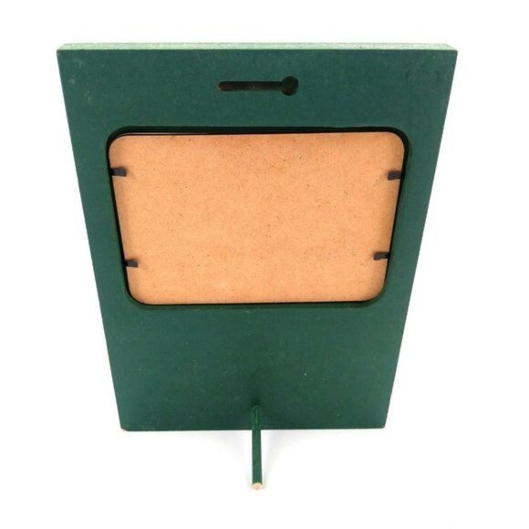 Primitive Country Picture Photo Frame Wood Green Fits 4" x 6" Photo - Picture 2 of 2